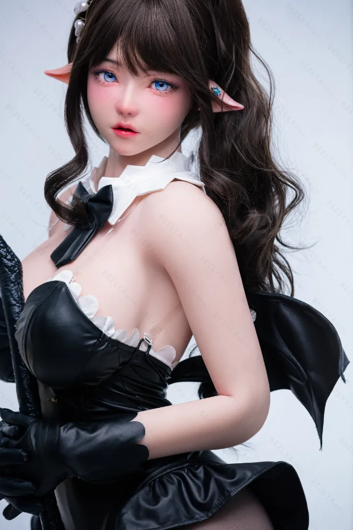 155cm (5ft1) G-Cup Fantasy Elf Succubus Silicone Head + TPE Body Hybrid Sex Doll xiaocanglan, ROS Head